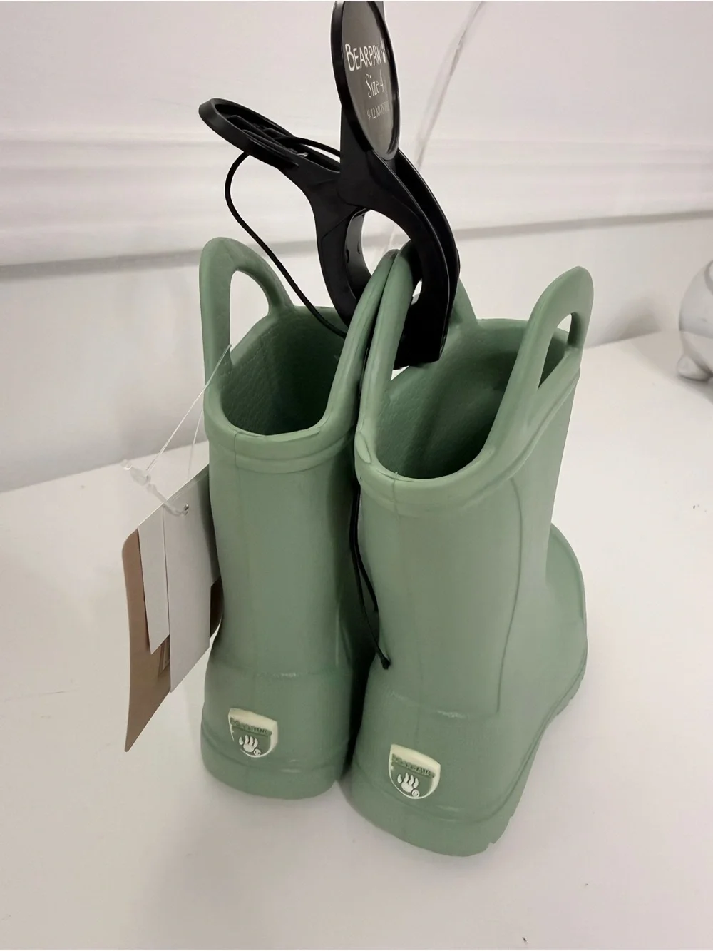 BearPaw Kids' Mint Green Rubber Rain Boots